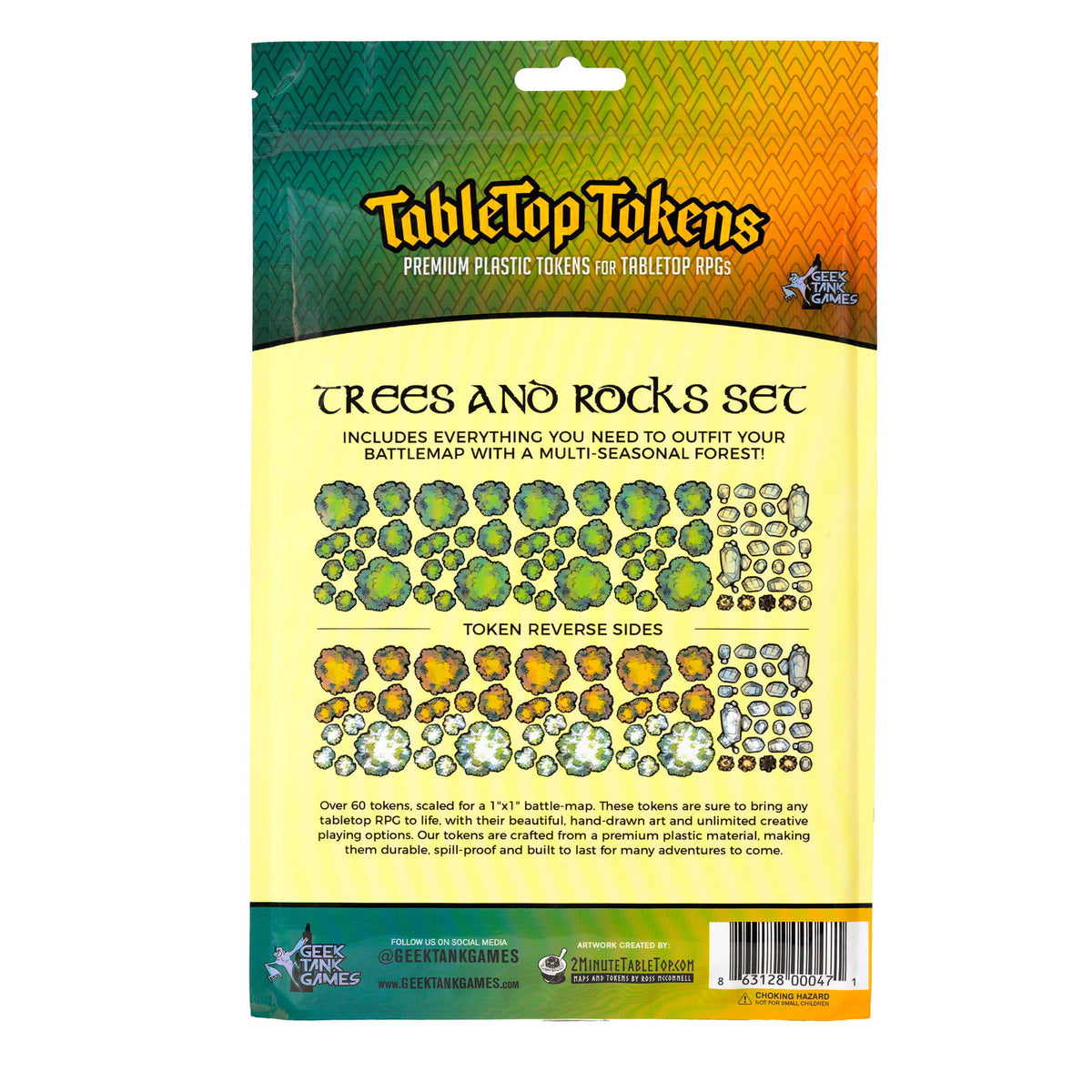 Tabletop Tokens Trees and Rocks Set - Geek Tank Games