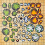 Tabletop Tokens Trees and Rocks Set - Geek Tank Games