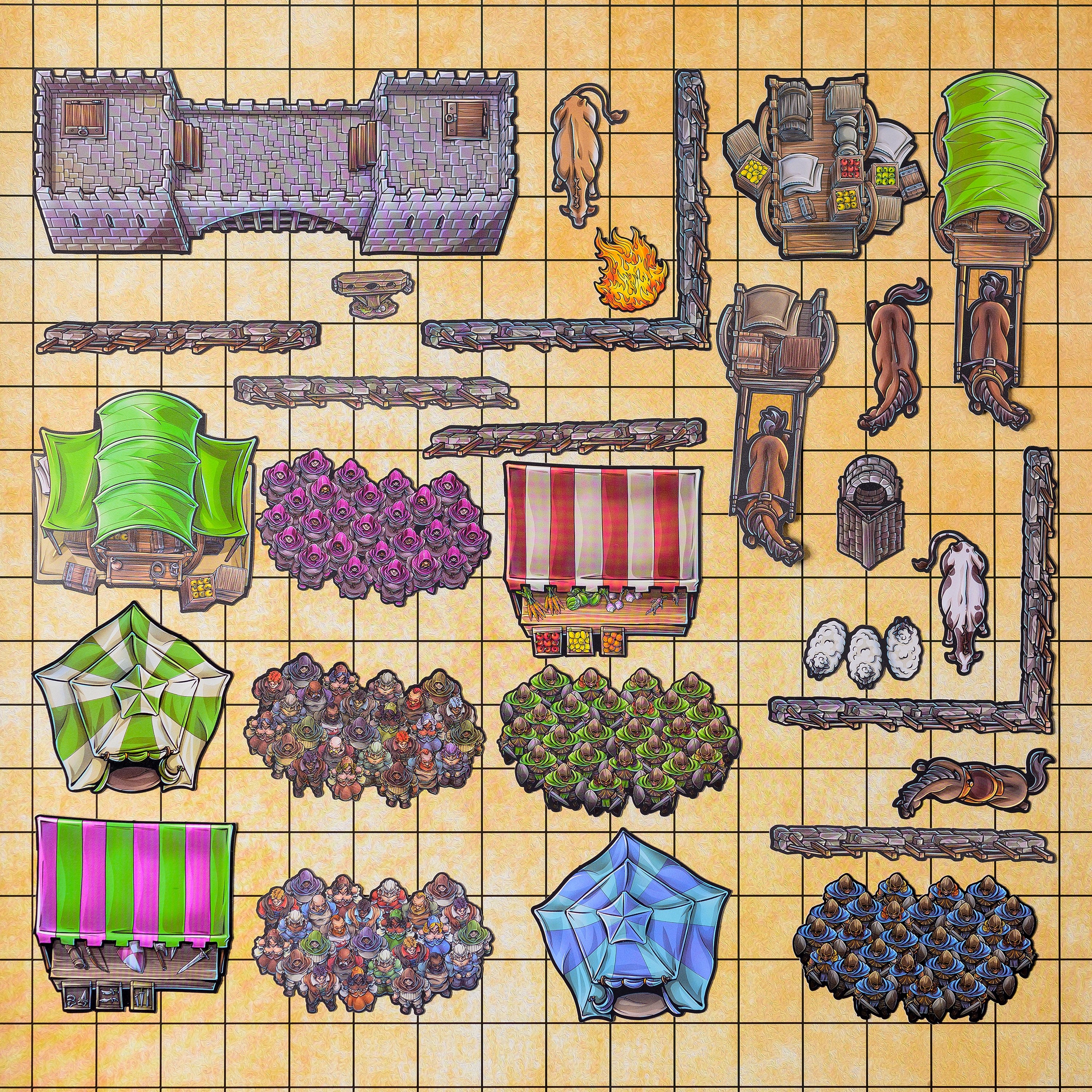 Tabletop Tokens Town Market Set - Geek Tank Games