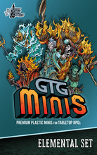 Includes a water and fire elemental, three types of cultists - GTG Premium Plastic minis for table top rpgs. Elemental Set