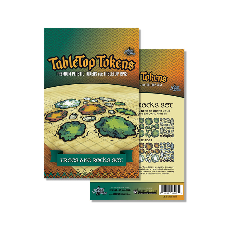Premium Tabletop tokens by geektankgames - trees and rocks set