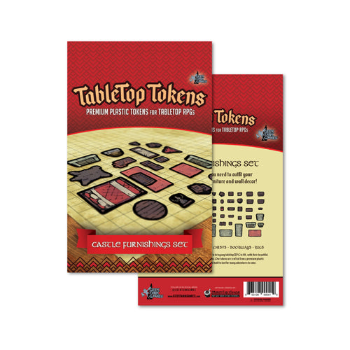 Tabletop tokens, premium plastic tokens for tabletop rpgs. Castle furniture set. 